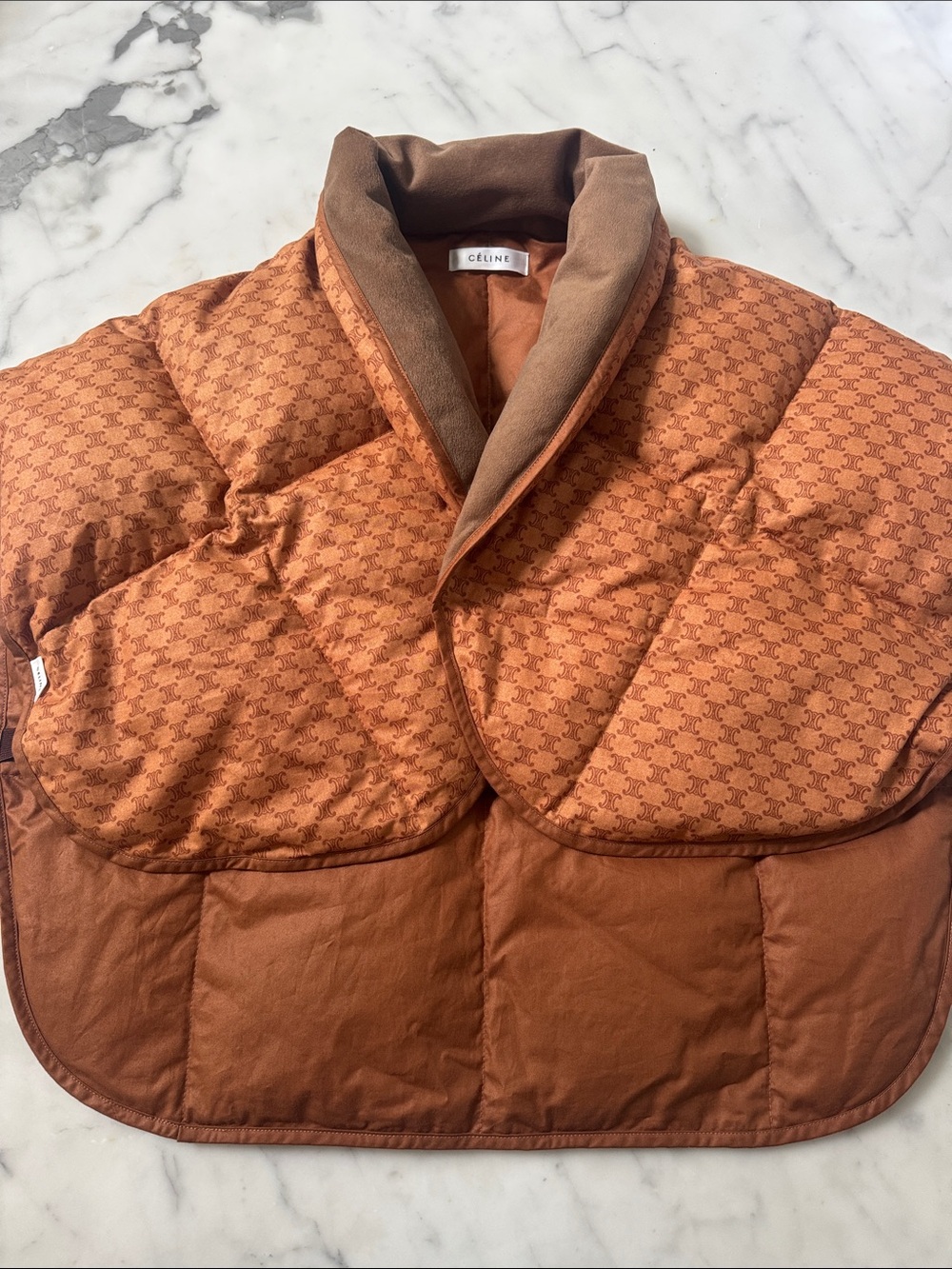 Celine Quilted Cropped Puffer Capelet